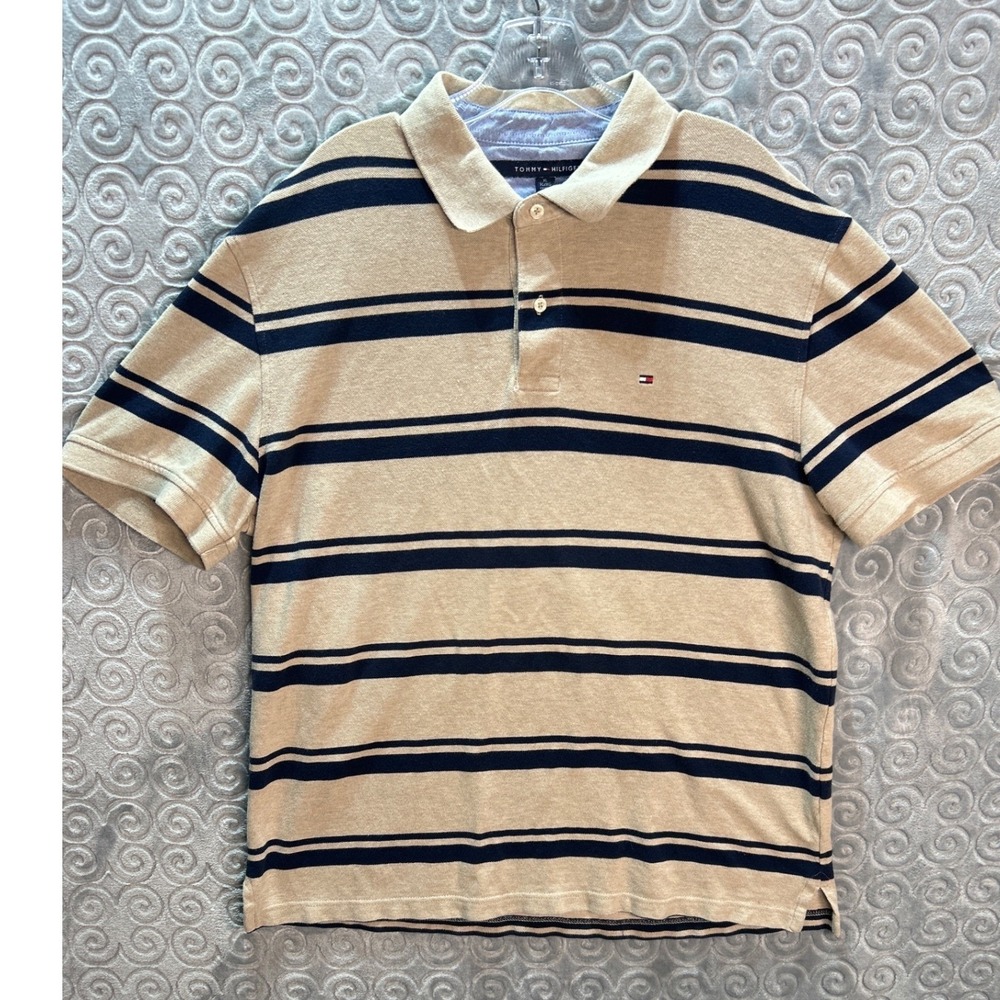 Tommy Hilfiger XL Striped Polo Shirt Short Sleeve Casual‎ Classic